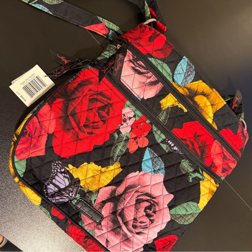Vera Bradley Black Floral Crossbody Bag